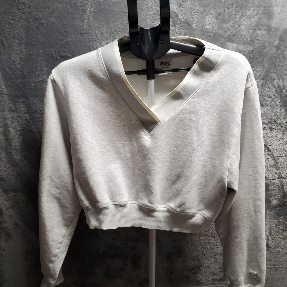 PINK Victoria's Secret Cozy Gray V-Neck Sweater
